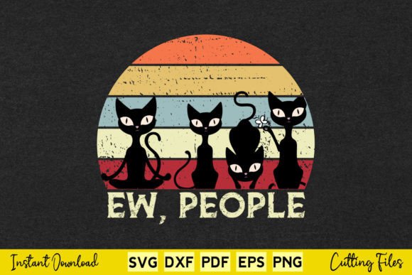 Funny Vintage Retro Cat Ew People Embroidery Review
