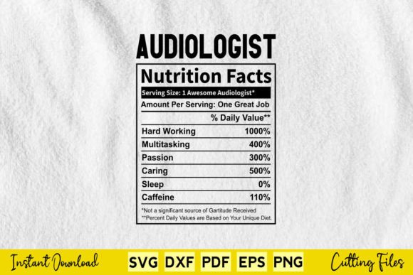Reviewing the Funny Audiologist Nutrition Facts SVG