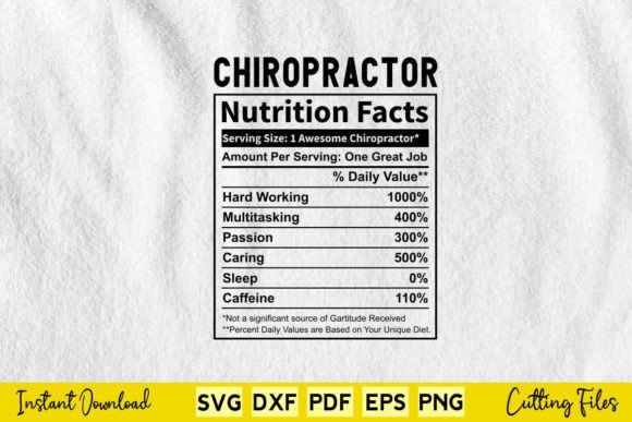 Reviewing the Funny Chiropractor Nutrition Facts SVG